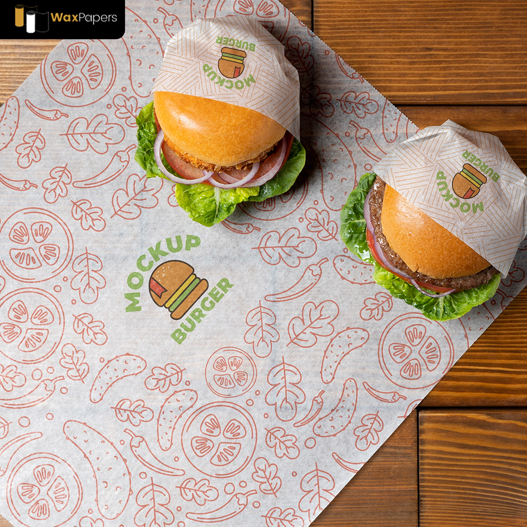 Custom Hamburger Wrapping Paper